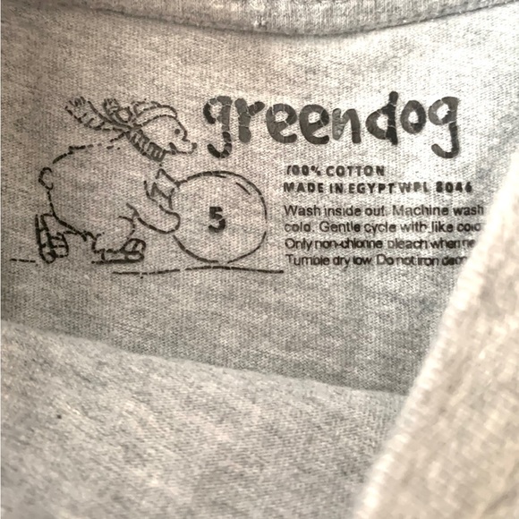 Boys 5T Christmas Dog Shirt Greendog Brand Gray Long Sleeves 100% Cotton Size 5 - Picture 3 of 3